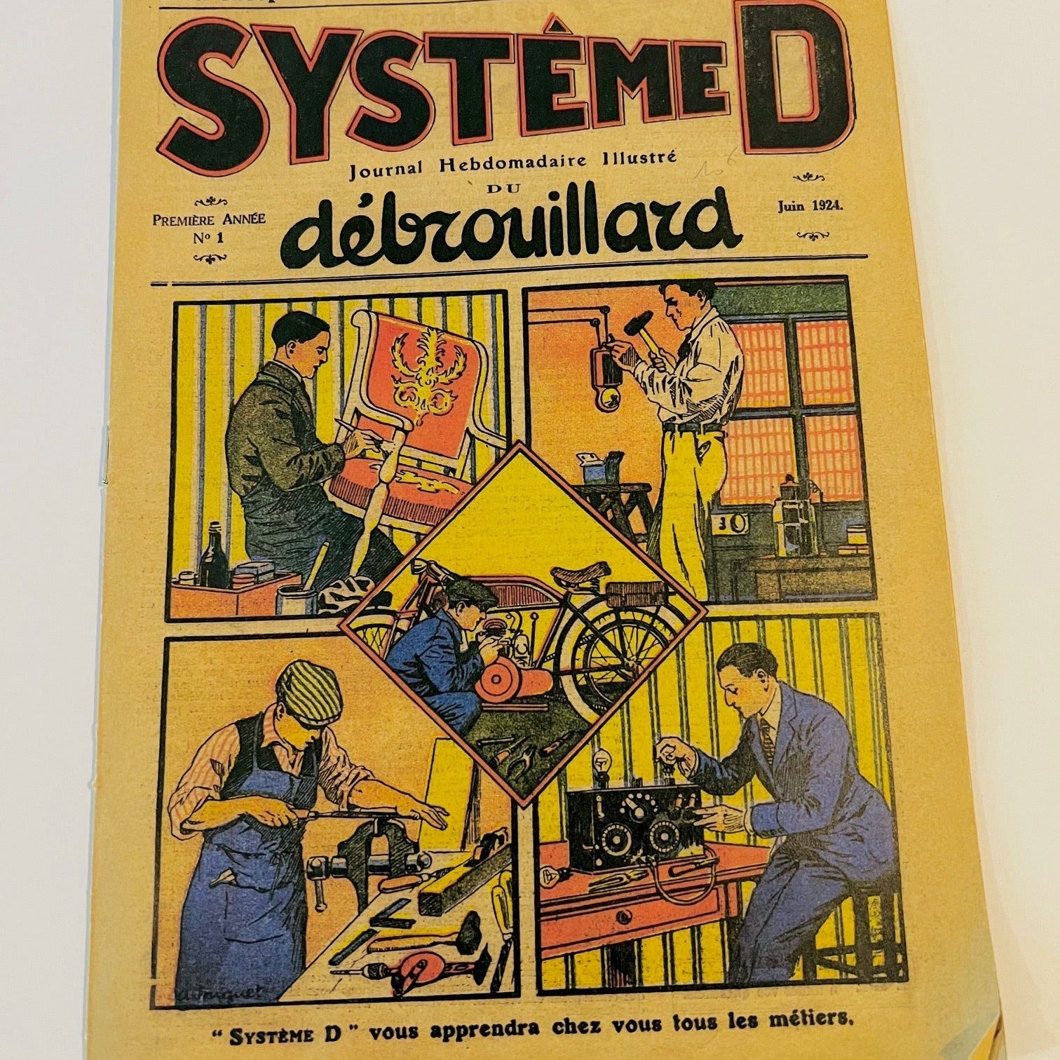 Cover of the historic French magazine, Système D, the original handbook for the débrouillard spirit.